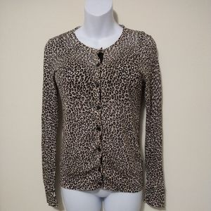 Ann Taylor Loft Animal Print Cardigan